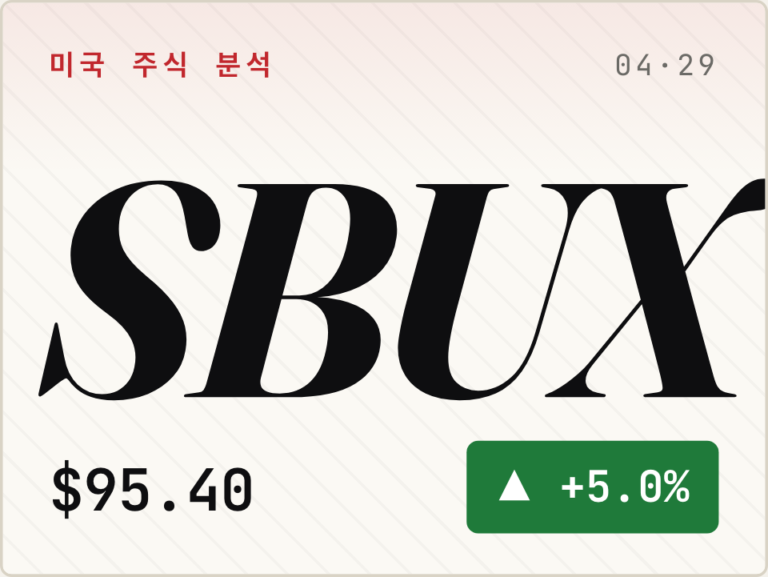 SBUX · EPS $0.50 vs $0.43, 망해가던 스타벅스가 살아났다 — 스타벅스 주가 전망 [SBUX]