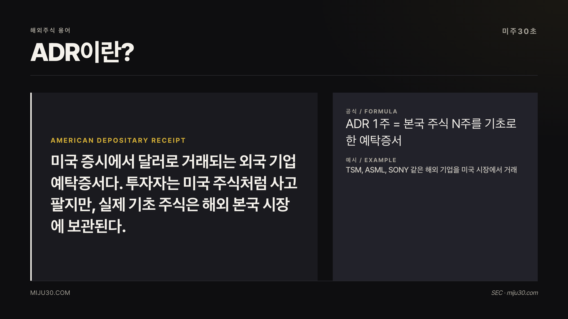 ADR 뜻과 미국 주식 예탁증서 구조 설명