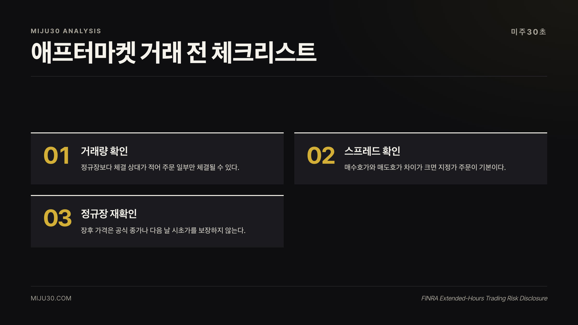 애프터마켓 거래 리스크 체크리스트