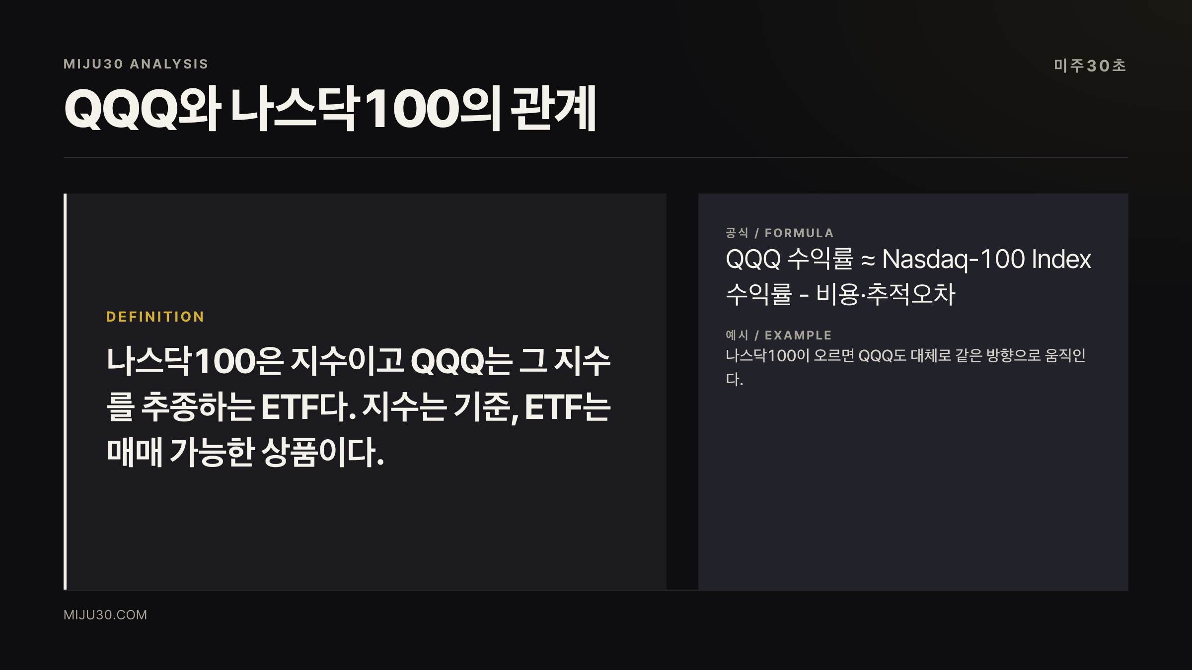QQQ와 나스닥100 차이 설명