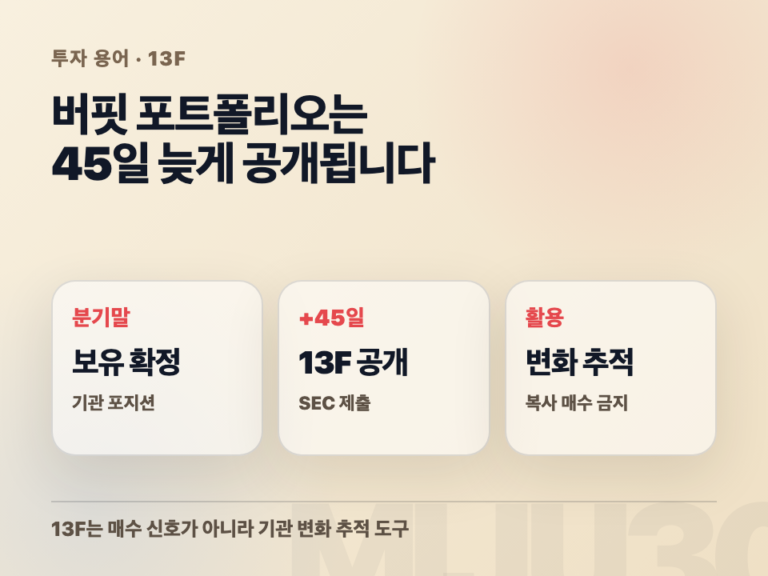 13F 공시 45일 사이클과 버핏 포트폴리오 활용법
