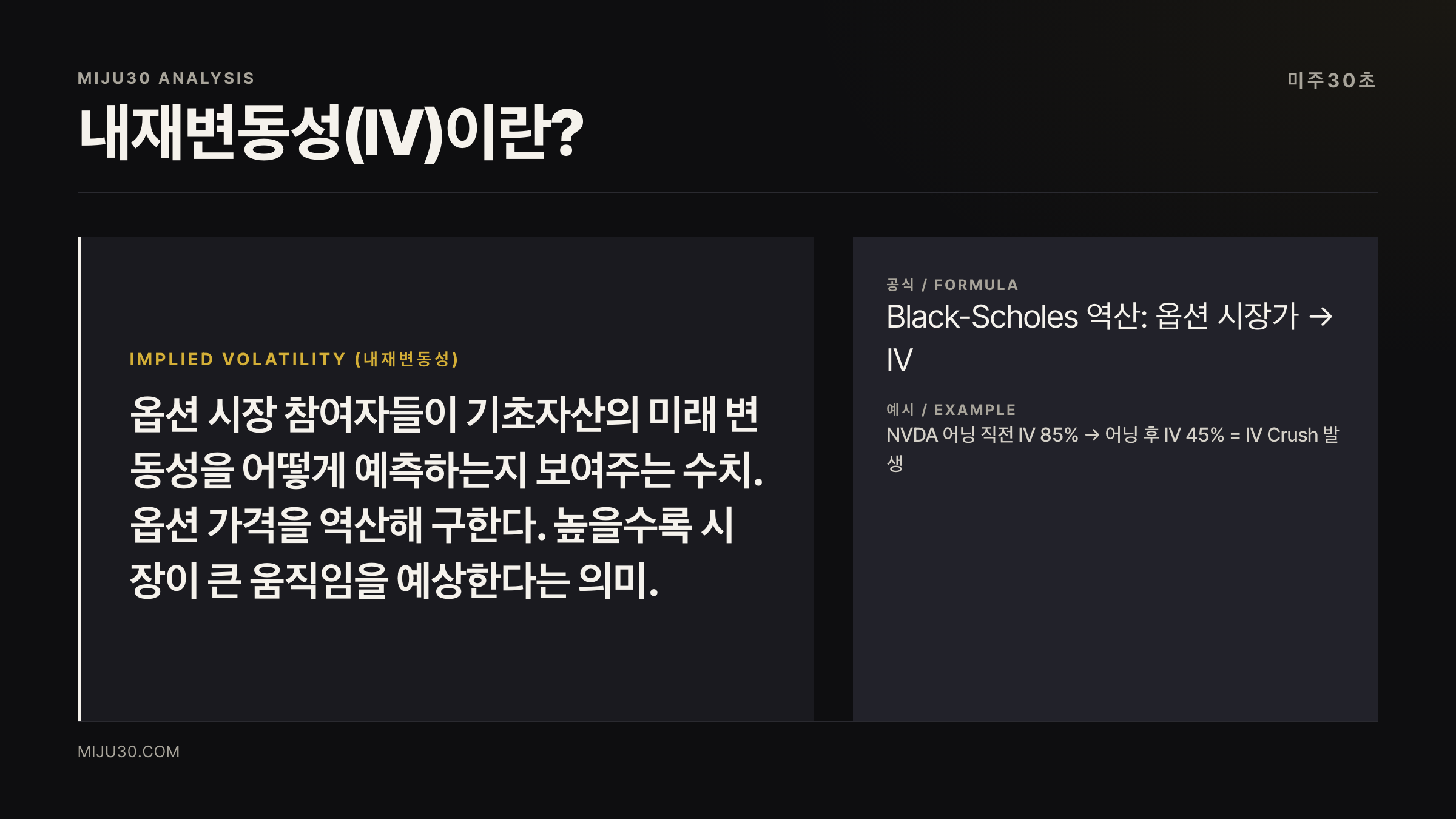내재변동성이란 IV 개념