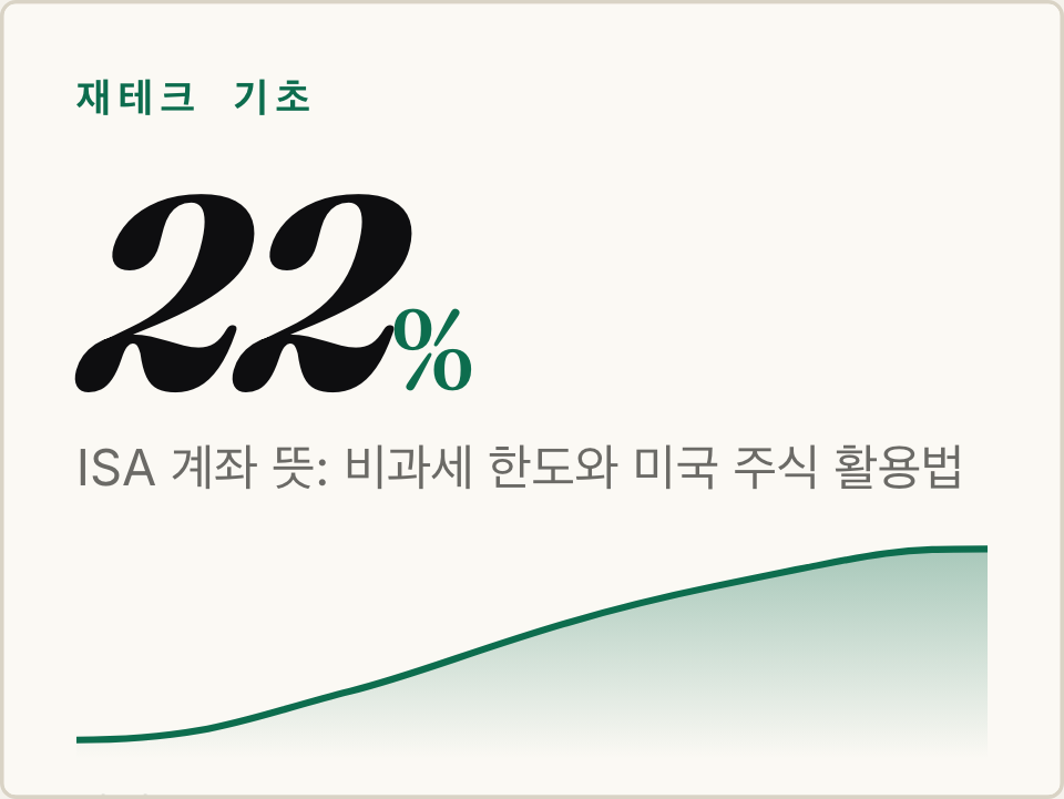 ISA 계좌 뜻: 비과세 한도와 미국 주식 활용법