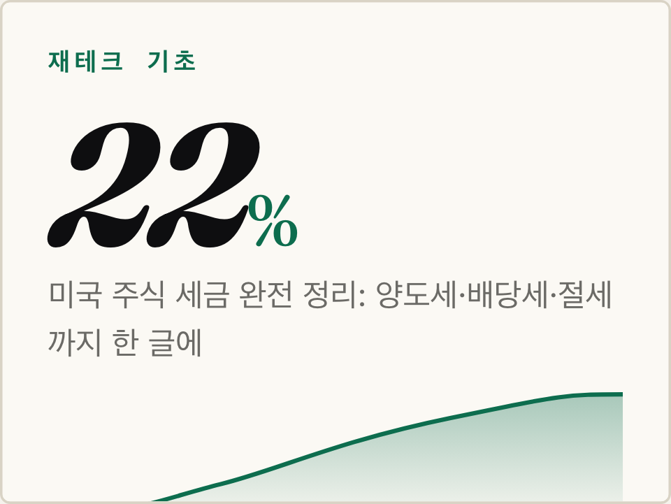 미국 주식 세금 완전 정리: 양도세·배당세·절세까지 한 글에